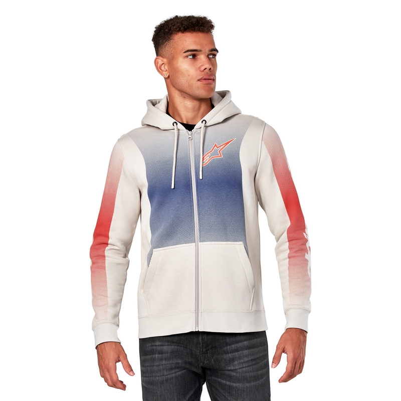 Alpinestars Arising Hoodie λευκό-λευκό-μπλε-κόκκινο