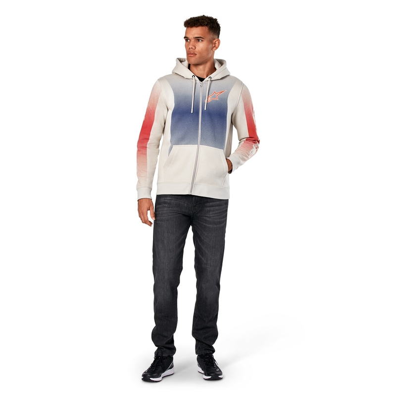 Alpinestars Arising Hoodie λευκό-λευκό-μπλε-κόκκινο