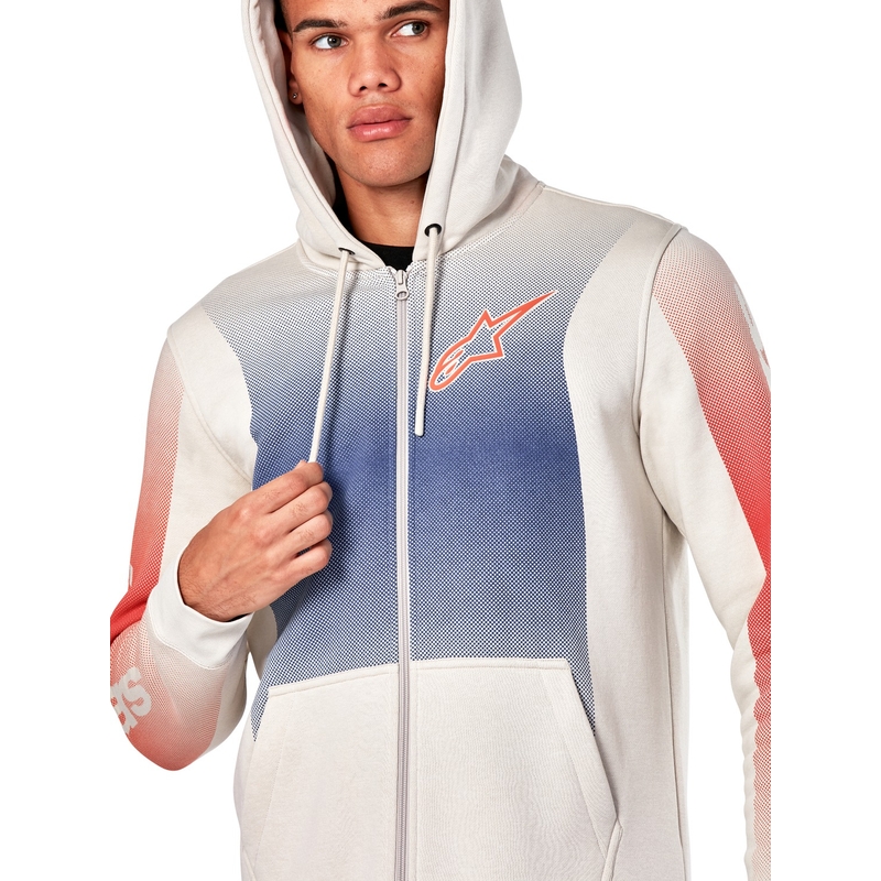 Alpinestars Arising Hoodie λευκό-λευκό-μπλε-κόκκινο