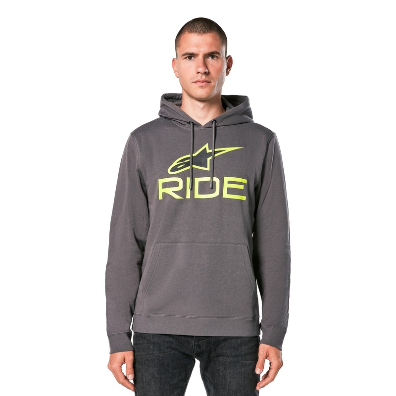 Alpinestars Ride 4.0 γκρι-κίτρινο-μαύρο φούτερ με κουκούλα