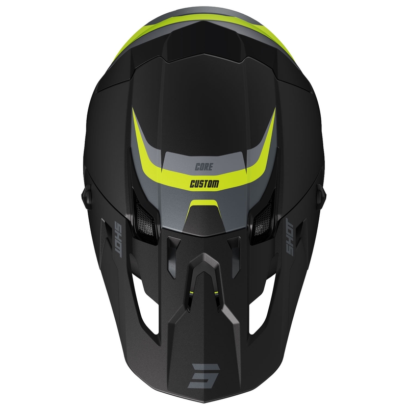 Κράνος Motocross Shot Core Custom μαύρο-κίτρινο φλούο