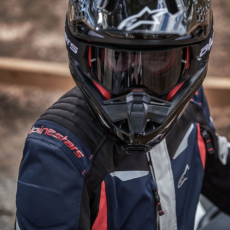 Alpinestars ST-1 Αδιάβροχο μπουφάν μοτοσικλέτας σκούρο μπλε-μαύρο-κόκκινο