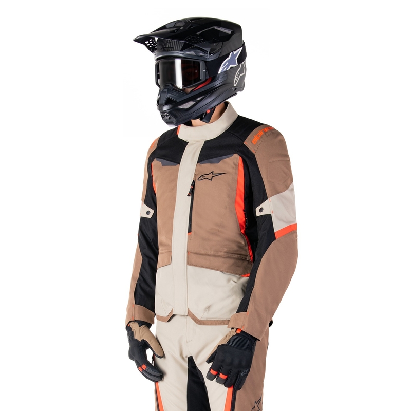 Alpinestars ST-1 Αδιάβροχο μπουφάν μοτοσικλέτας χακί-μαύρο-μαύρο-φλούο κόκκινο