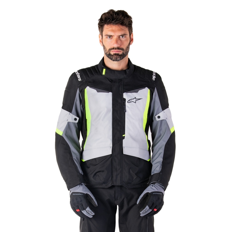 Alpinestars ST-1 Αδιάβροχο γκρι-μαύρο-φλούο κίτρινο μπουφάν μοτοσικλέτας