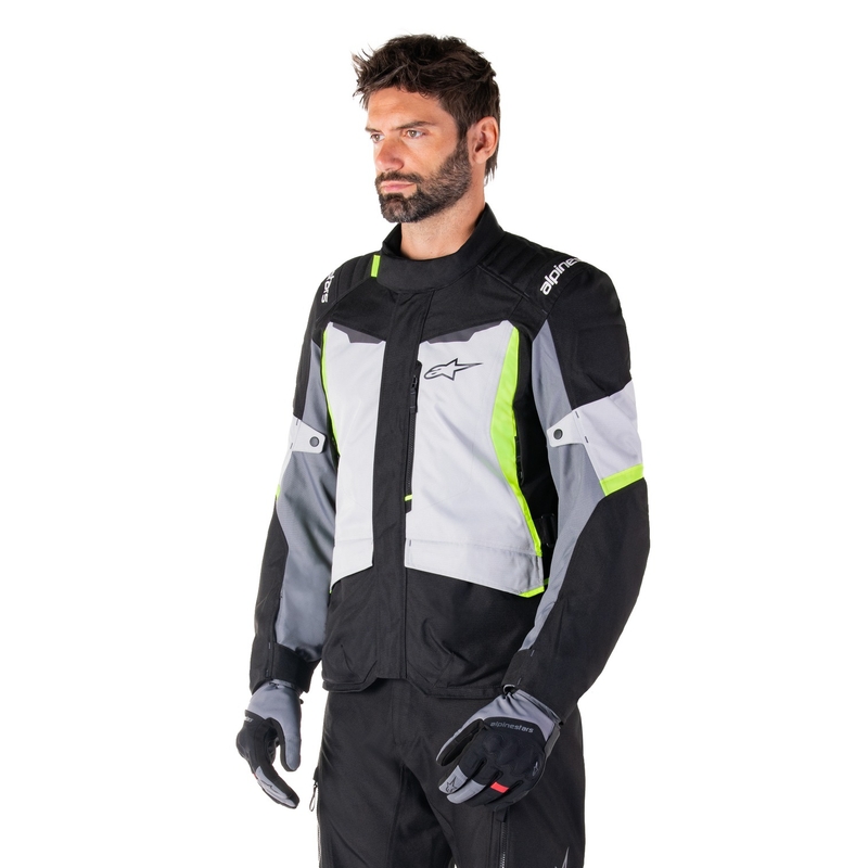 Alpinestars ST-1 Αδιάβροχο γκρι-μαύρο-φλούο κίτρινο μπουφάν μοτοσικλέτας