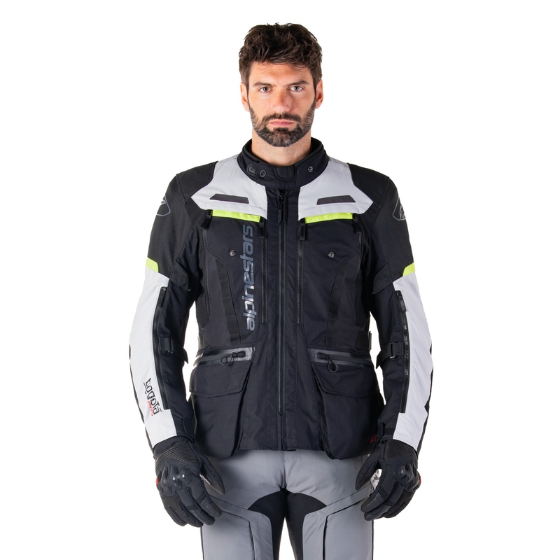 Alpinestars Bogota PRO Drystar μαύρο-γκρι-φλούο κίτρινο μπουφάν μοτοσικλέτας