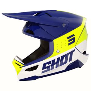 Κράνος Motocross Shot Furious League μπλε-κίτρινο φλούο