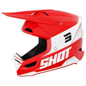 Κράνος Motocross Shot Furious League κόκκινο και λευκό