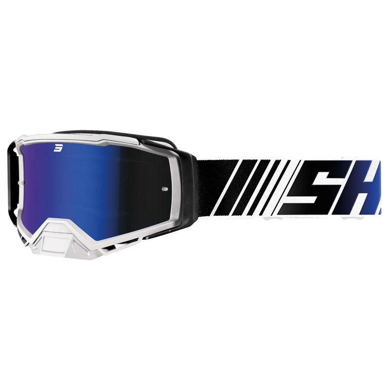Γυαλιά Motocross Shot Core μπλε και λευκό με plexi ιριδίου