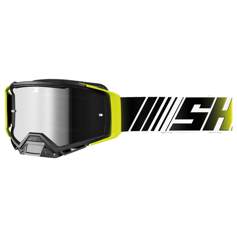 Γυαλιά Motocross Shot Core fluo κίτρινο και λευκό με plexi ιριδίου