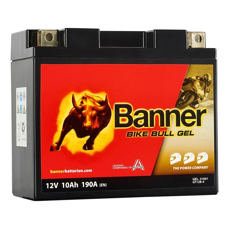 Μπαταρία gel Banner Bike Bull GEL 510 01/BGT12B-4 - GT12B-4 12V, 10Ah, 190A
