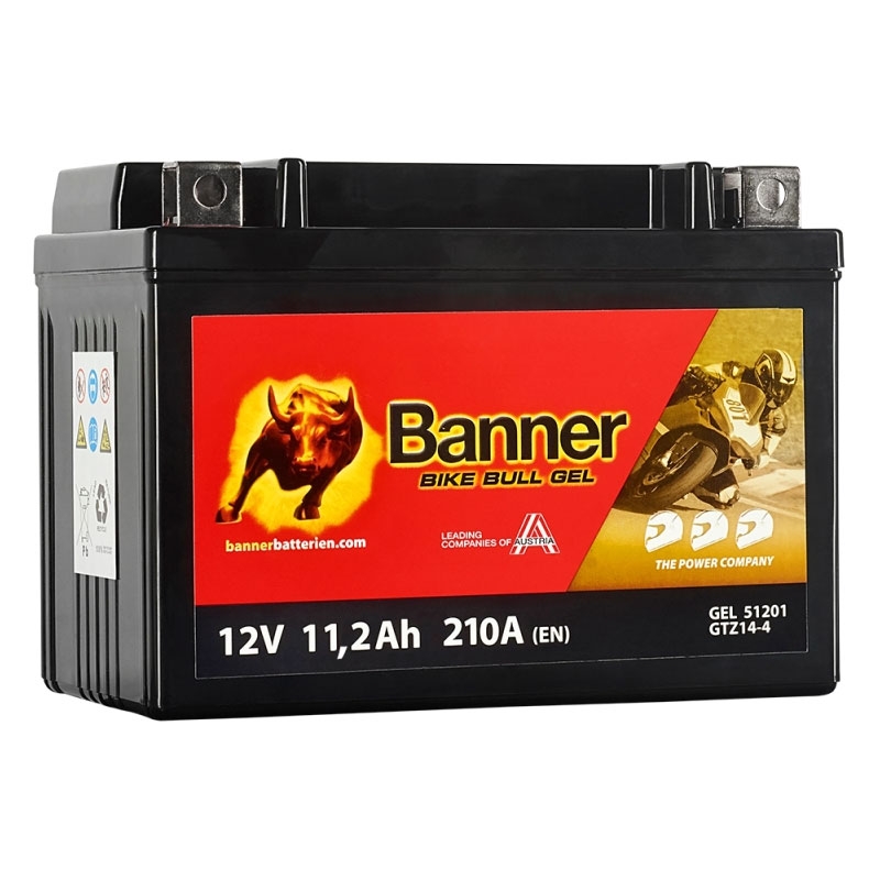 Μπαταρία gel Banner Bike Bull GEL 512 01/BGTZ14-S - GTZ14-S 12V, 11.2Ah, 210A