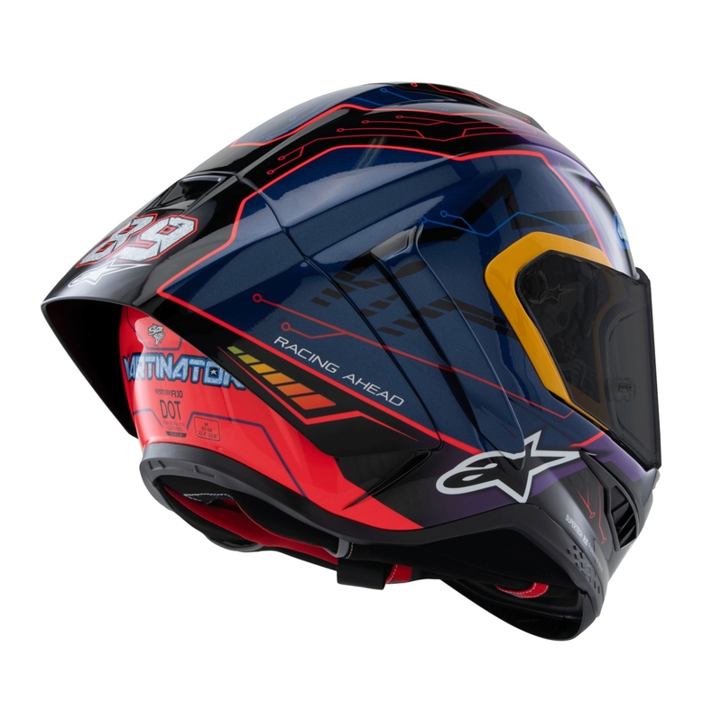 Alpinestars Supertech R-10 περιορισμένη έκδοση Martinator Jorge Martin μπλε-μωβ-κόκκινο-κίτρινο κράνος μοτοσικλέτας