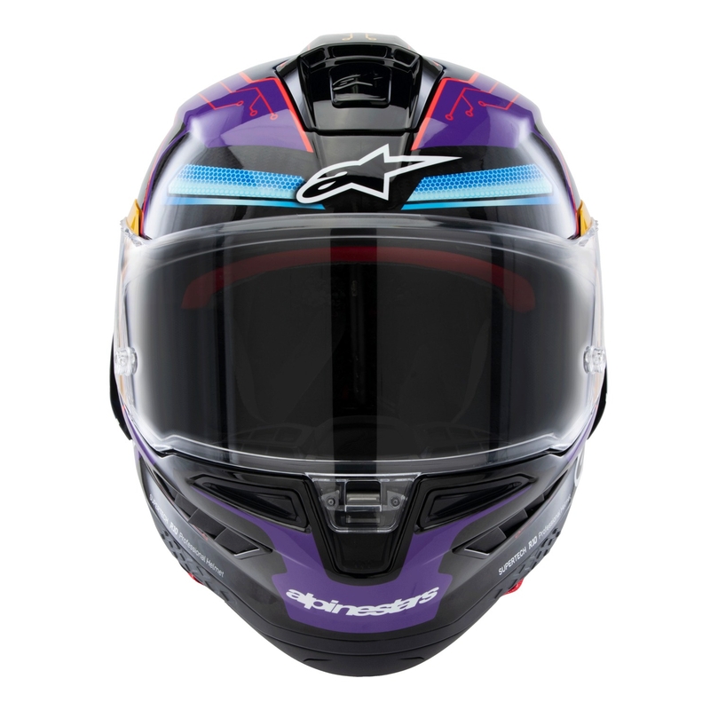 Alpinestars Supertech R-10 περιορισμένη έκδοση Martinator Jorge Martin μπλε-μωβ-κόκκινο-κίτρινο κράνος μοτοσικλέτας