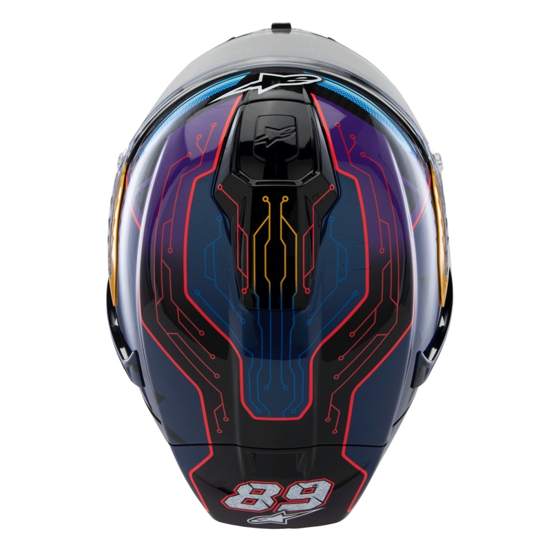 Alpinestars Supertech R-10 περιορισμένη έκδοση Martinator Jorge Martin μπλε-μωβ-κόκκινο-κίτρινο κράνος μοτοσικλέτας