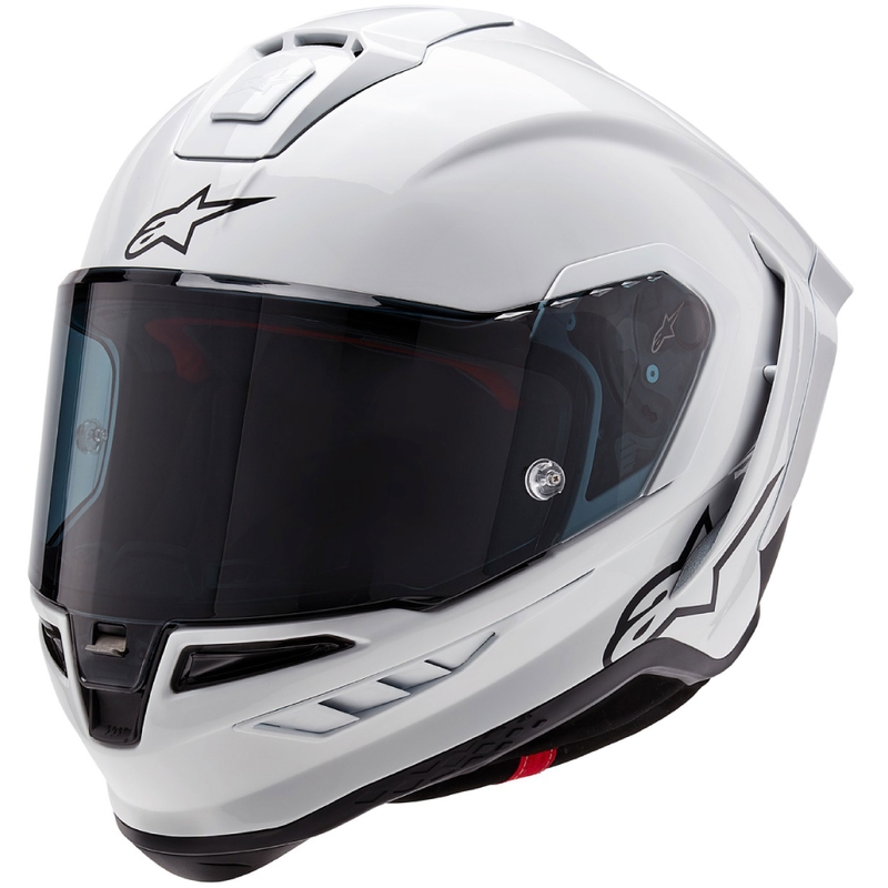 Alpinestars Supertech R-10 Solid carbon λευκό ματ ολοκληρωμένο κράνος μοτοσικλέτας
