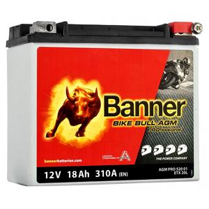Χωρίς συντήρηση Banner Bike Bull AGM PRO 520 01/BETX20L - ETX20L 12V, 18Ah, 310A