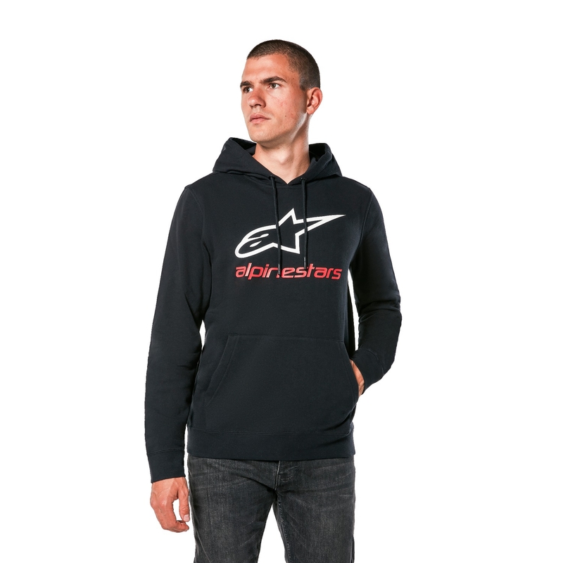 Alpinestars Always 2.0 μαύρο, λευκό και κόκκινο φούτερ με κουκούλα