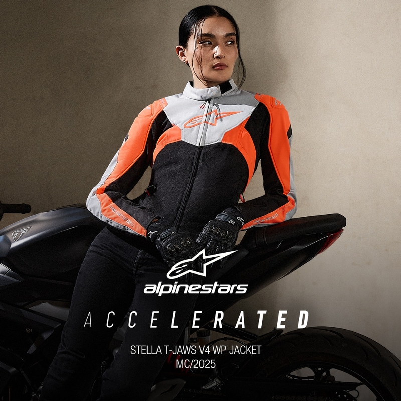 Alpinestars Γυναικείο αδιάβροχο μπουφάν μοτοσικλέτας Stella T-Jaws 4 Black-Gray-Fluo Red