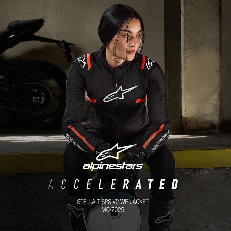 Alpinestars Γυναικείο αδιάβροχο μπουφάν μοτοσικλέτας Stella T-SPS 2 Black-White-Fluo Red