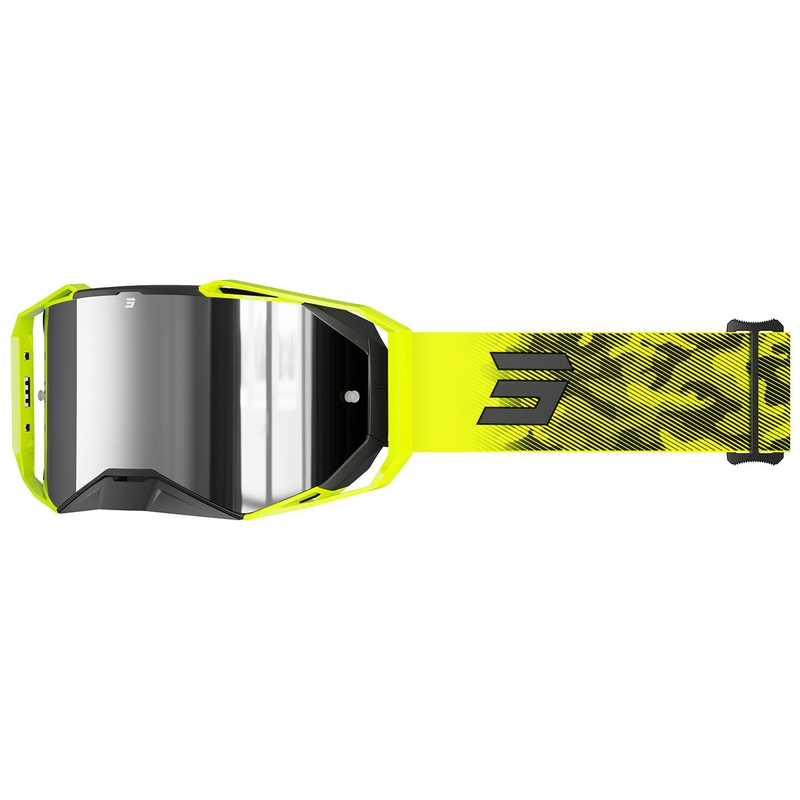 Γυαλιά μοτοκρός Shot Lite Patrol fluo κίτρινο με ασημένιο ιρίδιο plexi