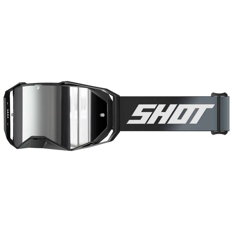 Γυαλιά μοτοκρός Shot Lite Στερεό μαύρο με ασημένιο ιρίδιο plexi