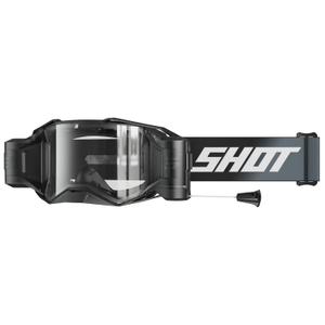 Γυαλιά μοτοκρός Shot Lite Roll-Off Στερεό μαύρο με διαφανές πλεξιγκράμ
