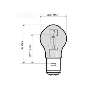 Žárovka RMS 12V 45/40W, BA20D bílá