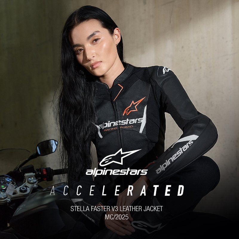 Alpinestars Stella Faster 3 Γυναικείο δερμάτινο μπουφάν μοτοσικλέτας Μαύρο-Άσπρο-Φλούο Κόκκινο