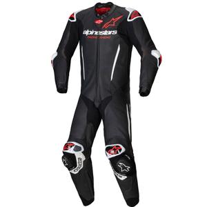 Alpinestars GP-R7 Tech-Air ready/compatible μαύρο-λευκό-φλούο κόκκινο μονοκόμματο δερμάτινο κοστούμι μοτοσικλέτας