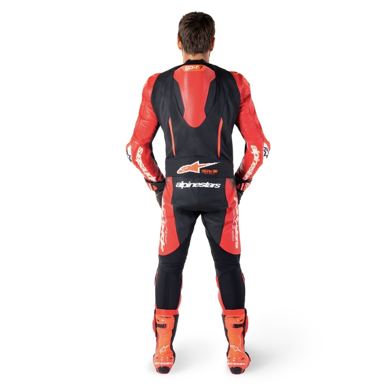 Alpinestars GP-R7 Tech-Air έτοιμη/συμβατή μαύρη/κόκκινη μονοκόμματη δερμάτινη στολή