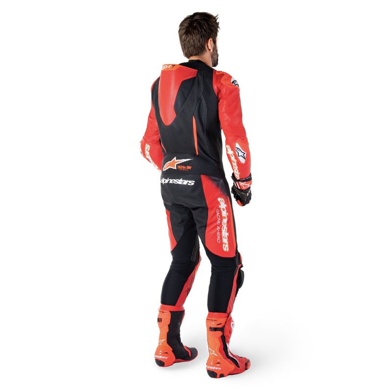 Alpinestars GP-R7 Tech-Air έτοιμη/συμβατή μαύρη/κόκκινη μονοκόμματη δερμάτινη στολή