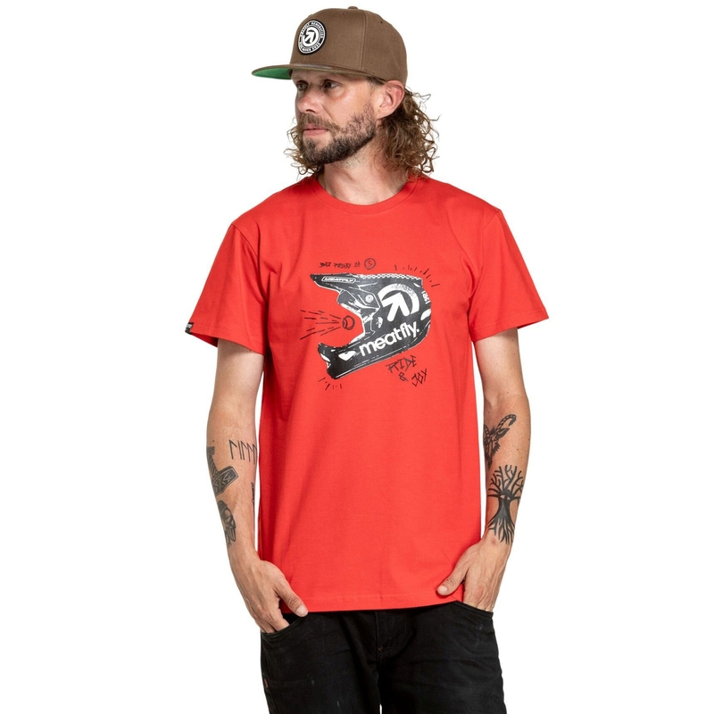 T-shirt Meatfly Fullface κόκκινο