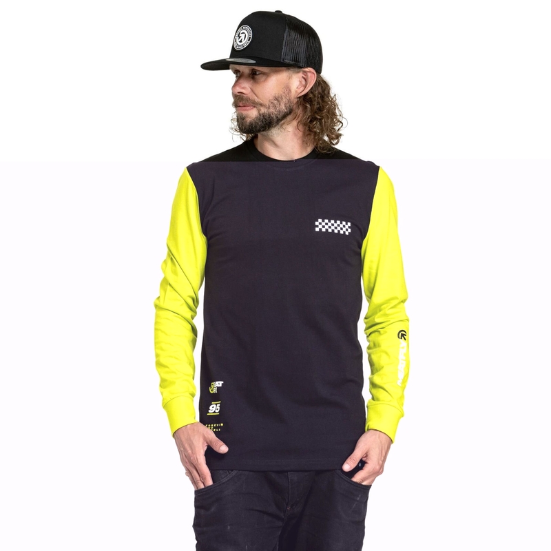 Μακρυμάνικο T-shirt Meatfly Appex fluo κίτρινο-μαύρο