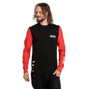 Μακρυμάνικο T-shirt Meatfly Appex μαύρο-κόκκινο