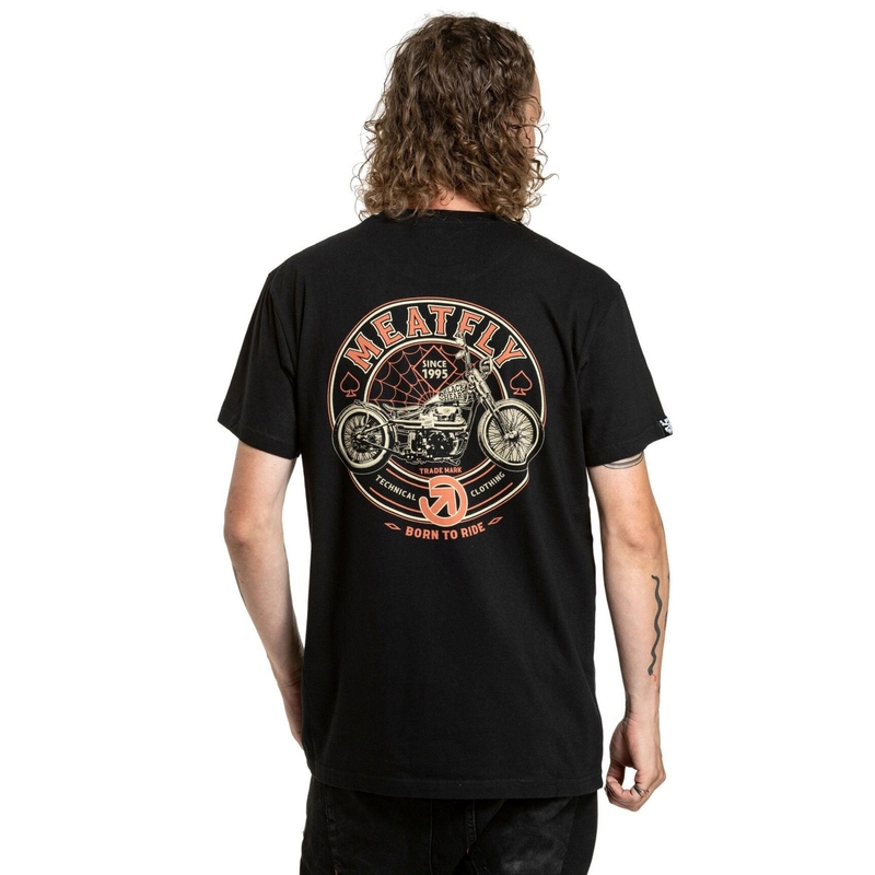 T-shirt Meatfly Born To Ride μαύρο