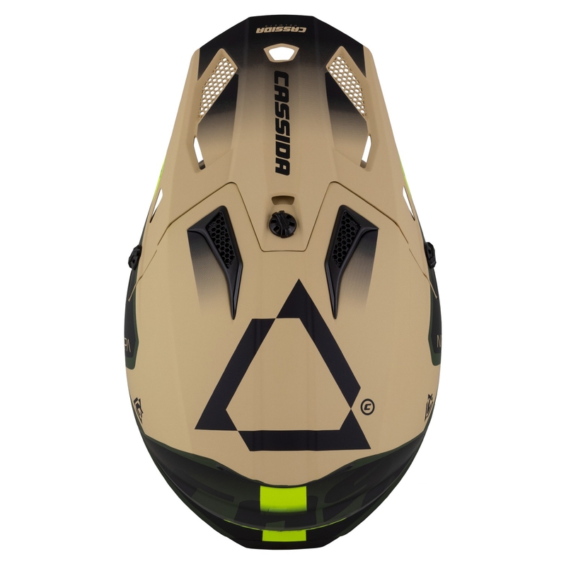 Cassida Cross Cup 2 Napa κράνος motocross matt sand-green-fluo yellow-black