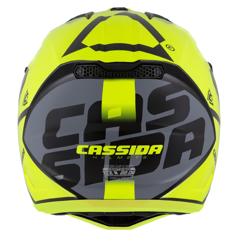 Cassida Cross Cup 2 Napa fluo κίτρινο-μαύρο-μαργαριταρένιο γκρι κράνος motocross