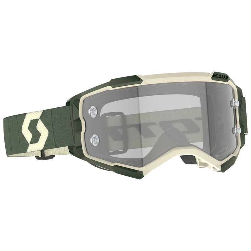 Γυαλιά Motocross SCOTT Fury LS χακί με γκρι πλεξιγκλάι