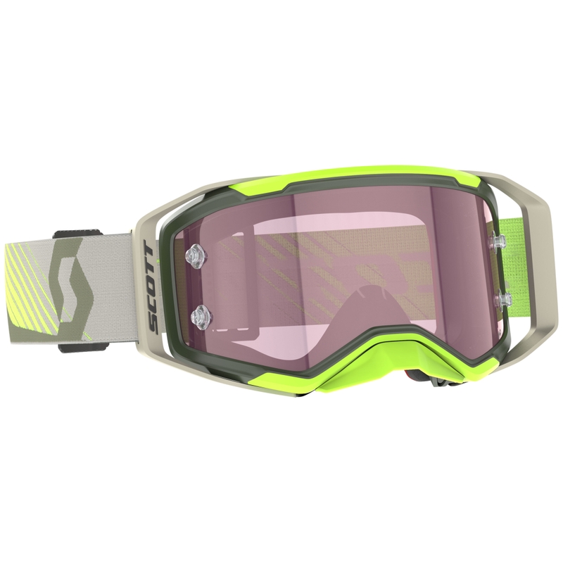 Γυαλιά motocross SCOTT Prospect 2.0 AMP χακί-κίτρινο με ροζ plexi