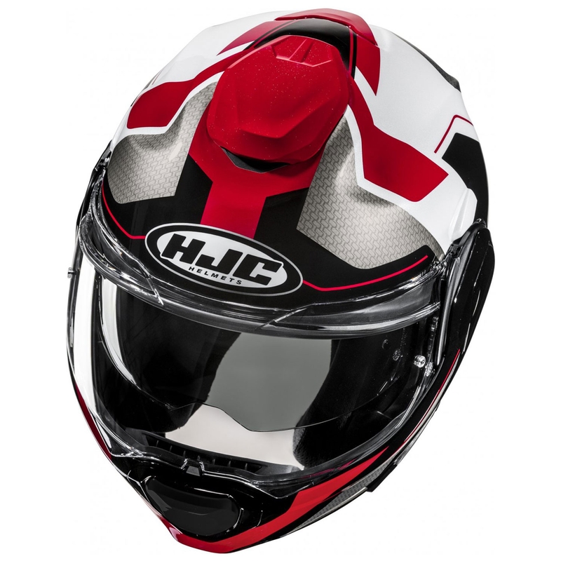 HJC F100 Bios MC1 γκρι-μαύρο-κόκκινο αναδιπλούμενο κράνος μοτοσικλέτας