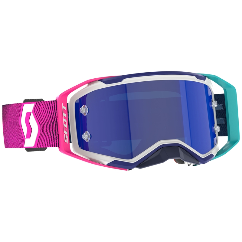 Γυαλιά motocross SCOTT Prospect 2.0 AMP μπλε και ροζ με μπλε καθρέφτη plexi
