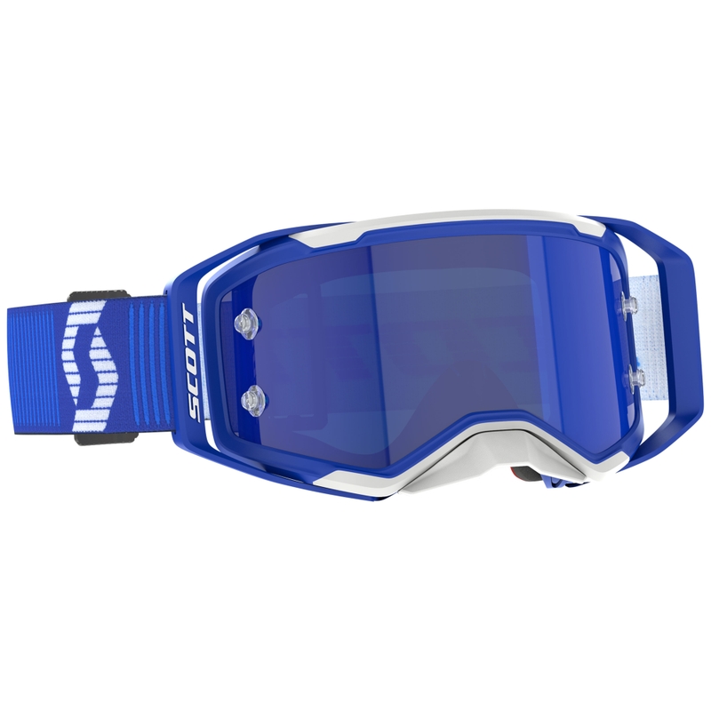 Γυαλιά motocross SCOTT Prospect 2.0 μπλε και λευκό με μπλε γυαλί καθρέφτη