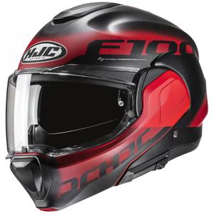 HJC F100 Hetal MC1SF μαύρο-κόκκινο αναδιπλούμενο κράνος μοτοσικλέτας