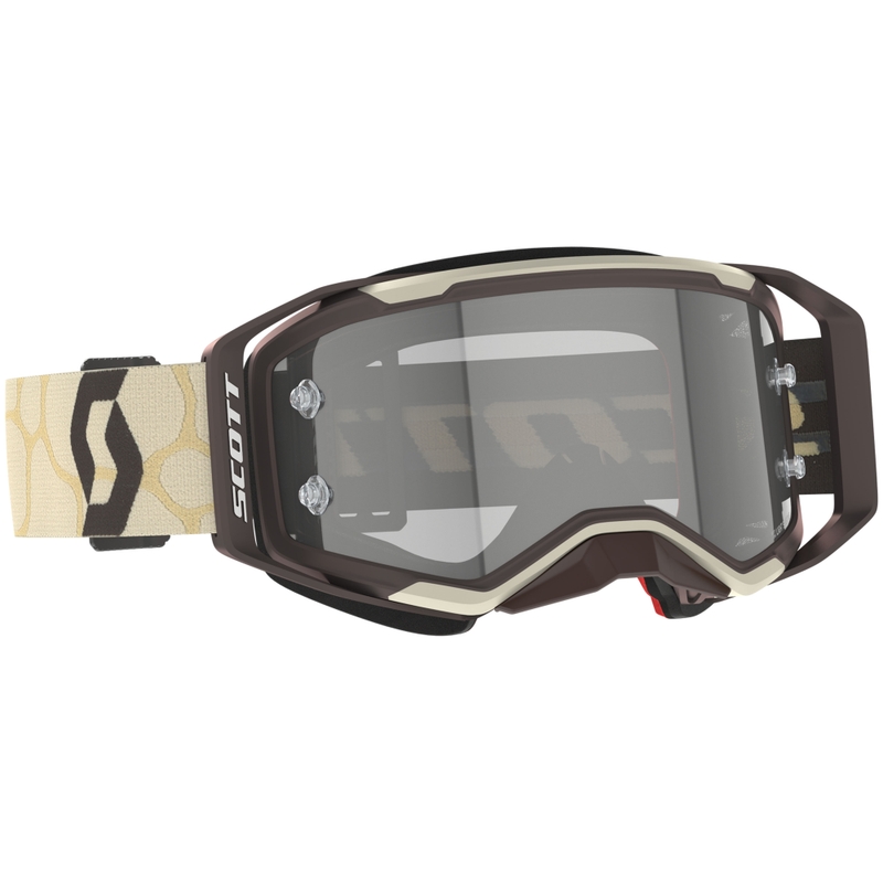 Γυαλιά motocross SCOTT Prospect 2.0 LS μπεζ-καφέ με γκρι φωτοευαίσθητο plexi
