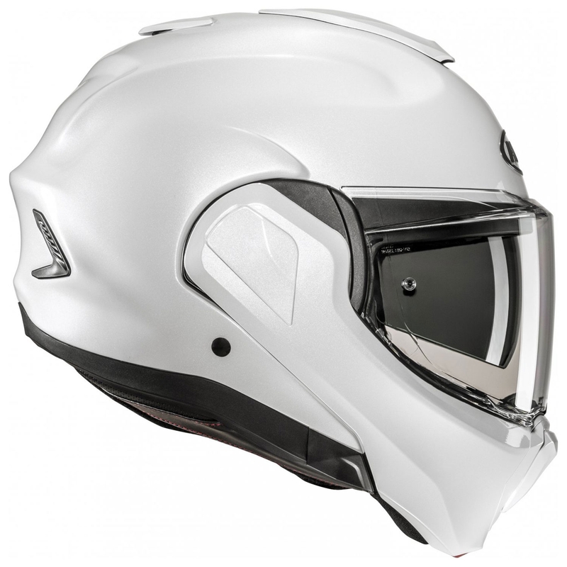 HJC F100 Solid pearl white flip-up κράνος μοτοσικλέτας