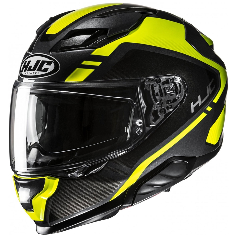 HJC F71 Tozz MC3H μαύρο-φλούο κίτρινο ενσωματωμένο κράνος μοτοσικλέτας