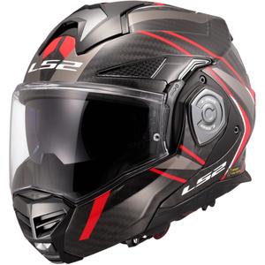 LS2 FF901 Advant X C Future II μαύρο και κόκκινο πτυσσόμενο κράνος μοτοσικλέτας
