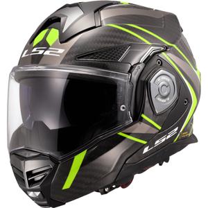 LS2 FF901 Advant X C Future II μαύρο-φλούο κίτρινο πτυσσόμενο κράνος μοτοσικλέτας
