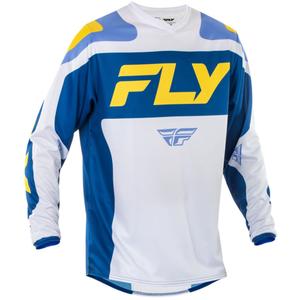 Motocross φανέλα FLY Racing F-16 λευκό-μπλε-κίτρινο